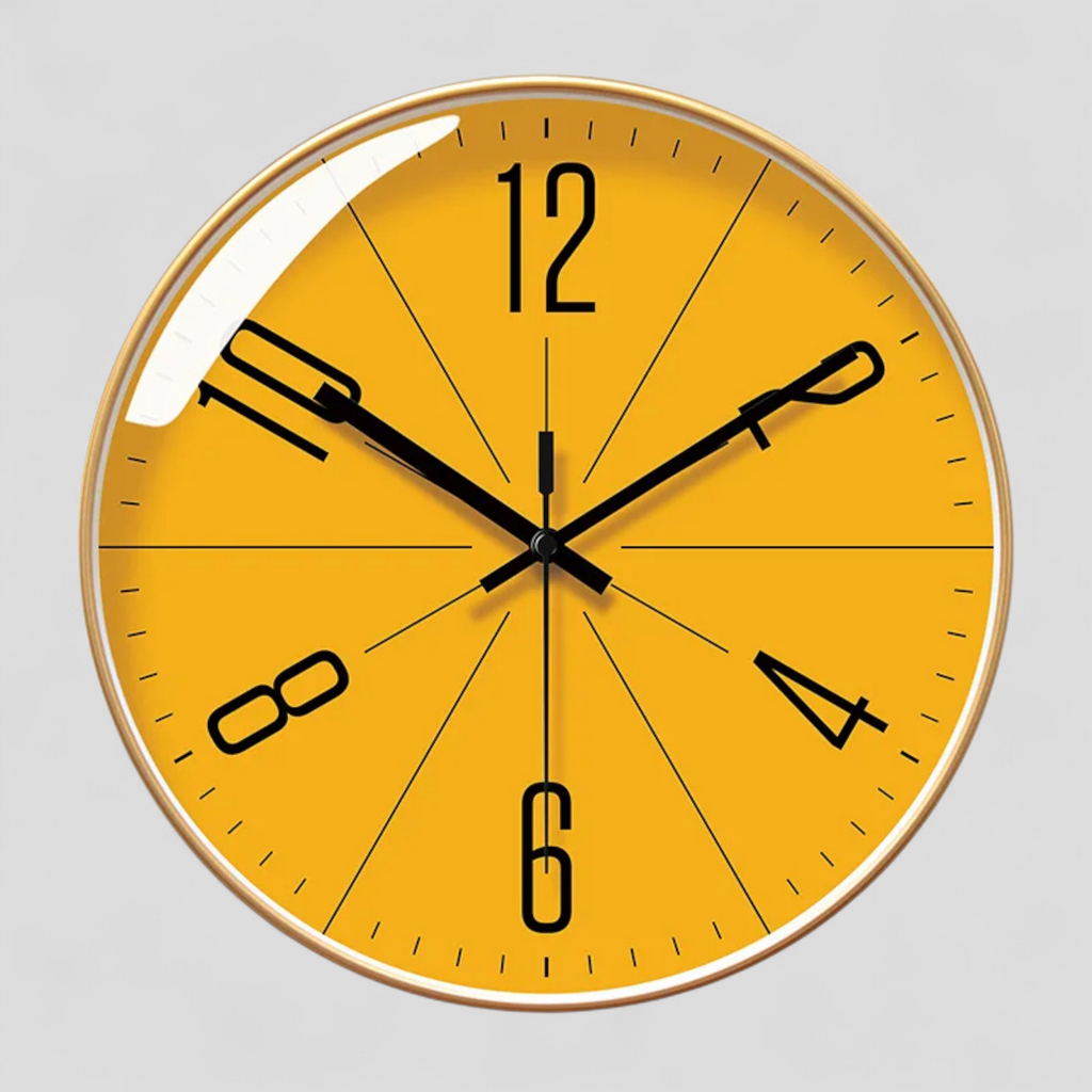 Horloge Murale Jaune Verre