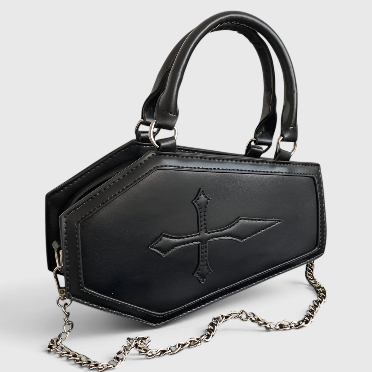 Handbag : Sac à Main Gothique en Forme de Cercueil avec Chaîne pour Halloween dans de Marche Lino