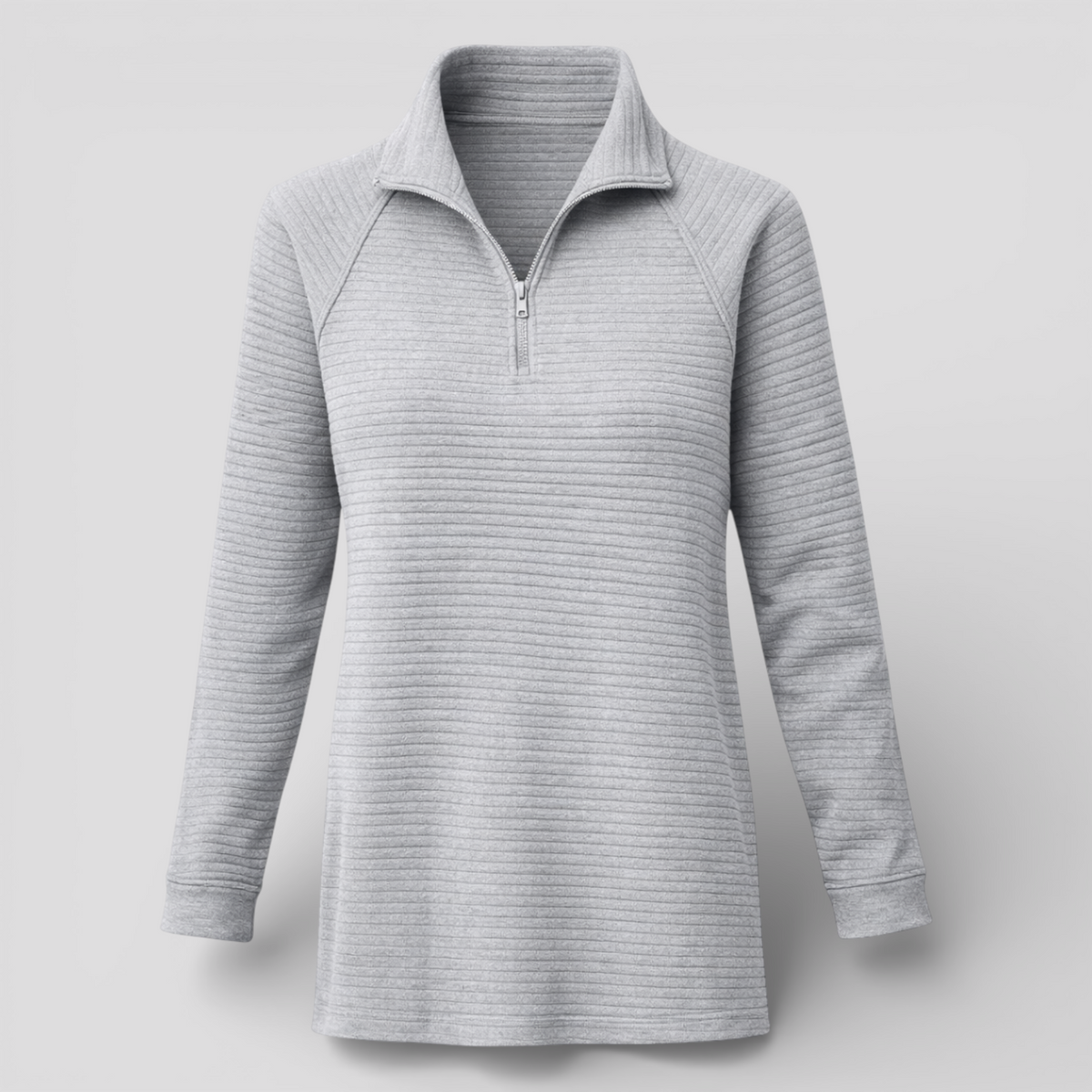Pulls pour femmes : Pull Femme Col V Confortable Denim Ajustement Agréable dans Gris de Marche Lino