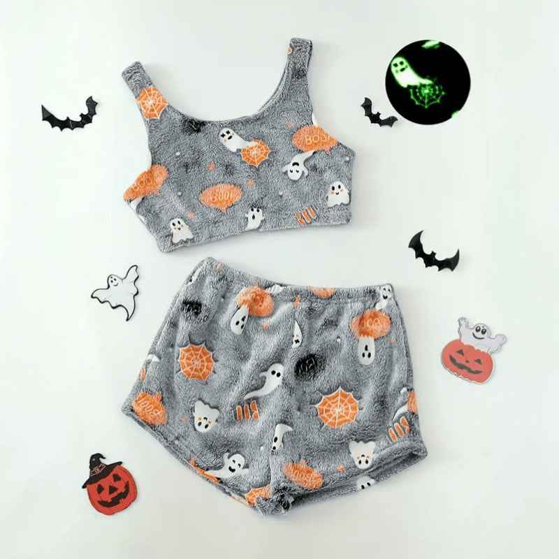 Gifts – Seasonal – Halloween : Ensemble pyjama femme Halloween - Fantômes lumineux gris dans de Loranza