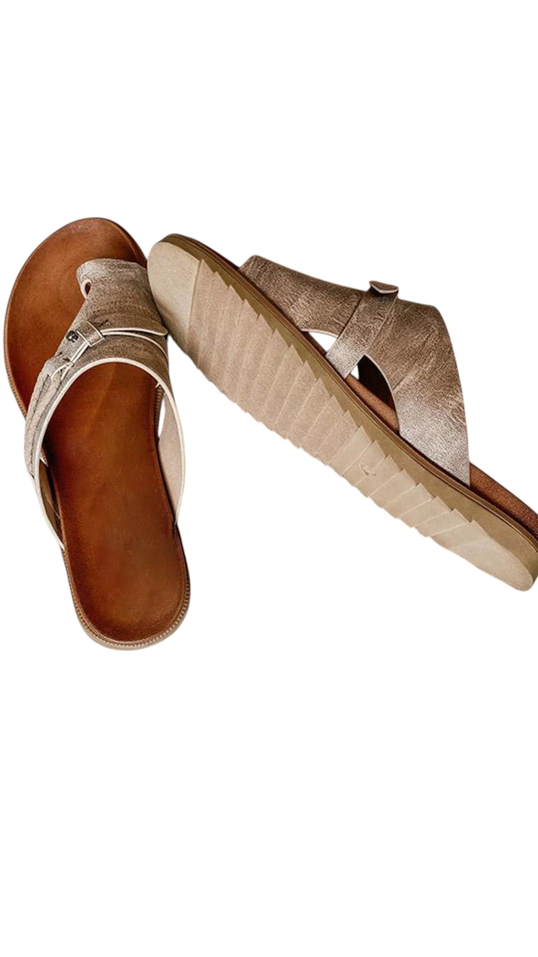 Sandales artisanales en cuir à bride croisée et anneau d'orteil Femme