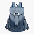 Großvolumiger Rucksack aus echtem schwarzem Leder für Damen, Elegant und funktional