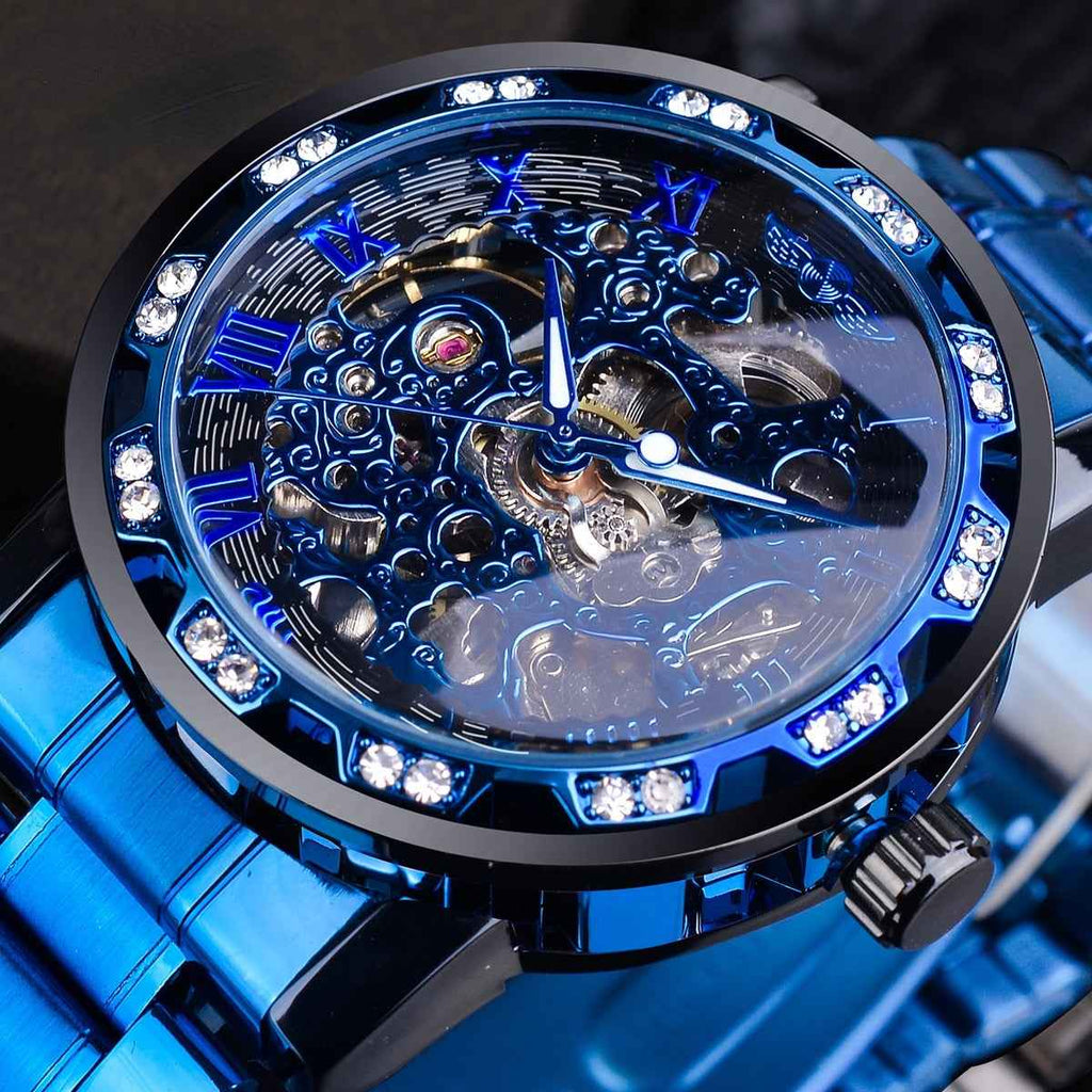 Montre Homme Acier Doré - Montre-bracelet Quartz Luxe avec Bracelet en Acier Réglable
