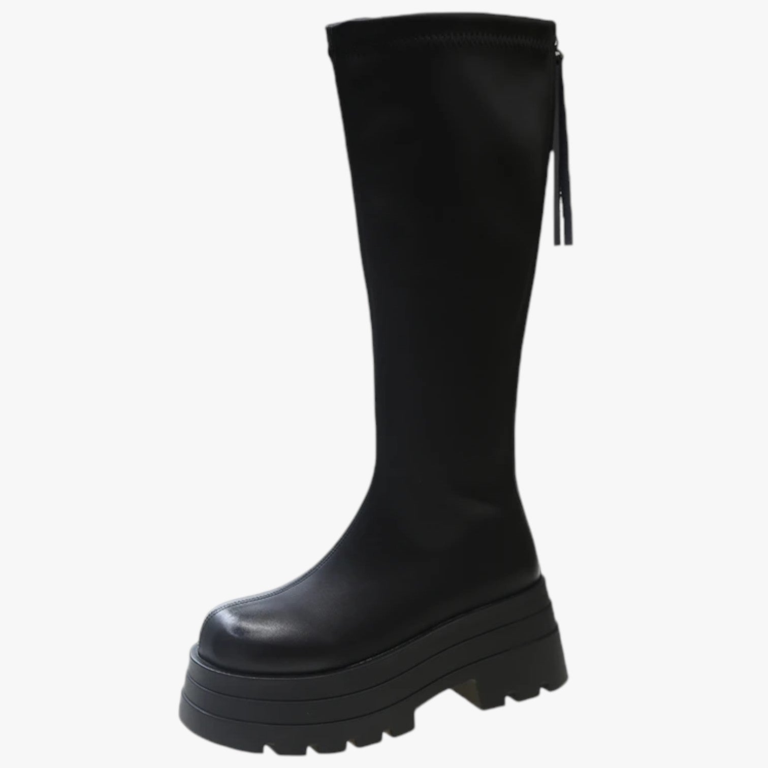 Bottes pour Femmes à la Mode, Tendance avec Fermeture Éclair, Semelle Épaisse et Confort Supplémentaire Au-dessus du Gen Femme