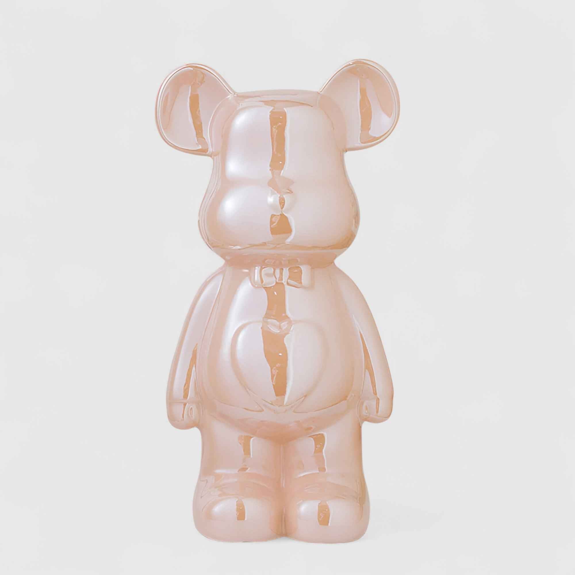 Figurines : Statuette Ours Blanc en Céramique Luxe 28cm - Décoration Moderne Design Élégante et Chic dans Rose clair de Marche Lino
