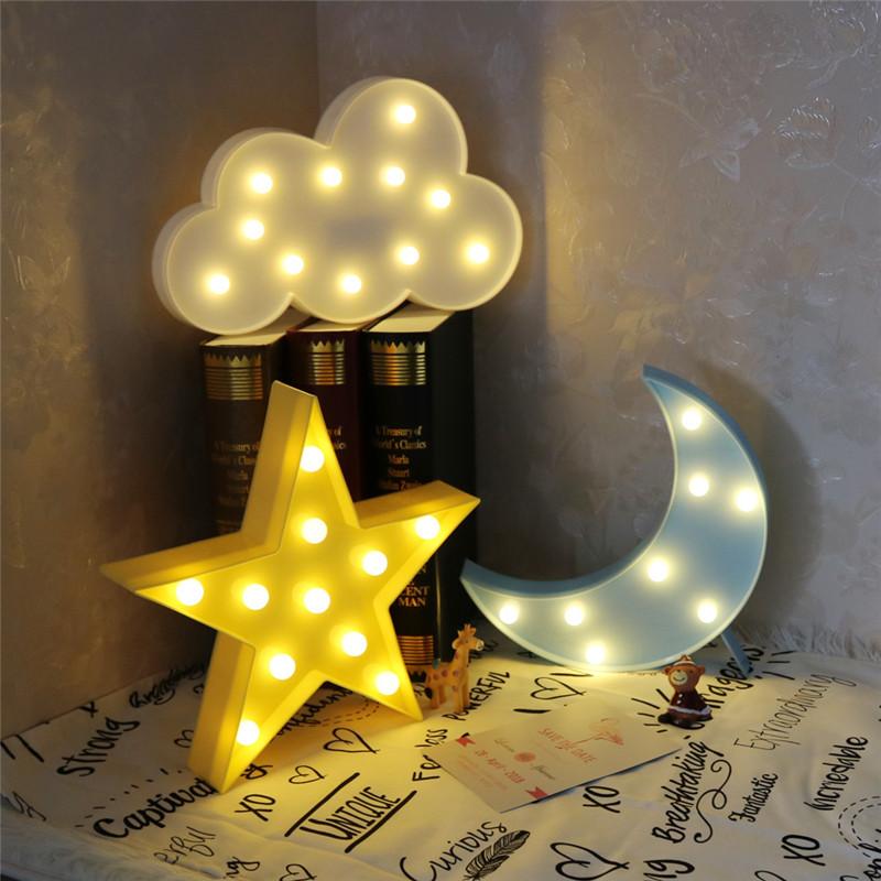Kids Night Light : Veilleuse LED 3D Nuage et Lune – Douce Lumière du Soir dans de Marche Lino