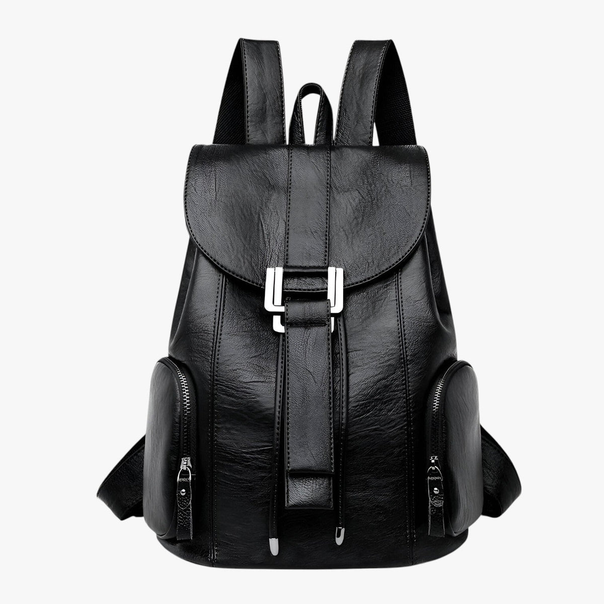 Bags : Sac à dos Grande capacité en cuir véritable noir pour femme, Élégant et fonctionnel dans Néron de Marche Lino