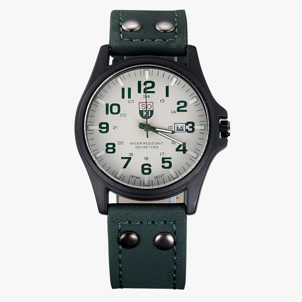 Claudio | Eleganza hverdag – Herreur med dato og sportslig stil - grøn - watches - {{ product_tags }