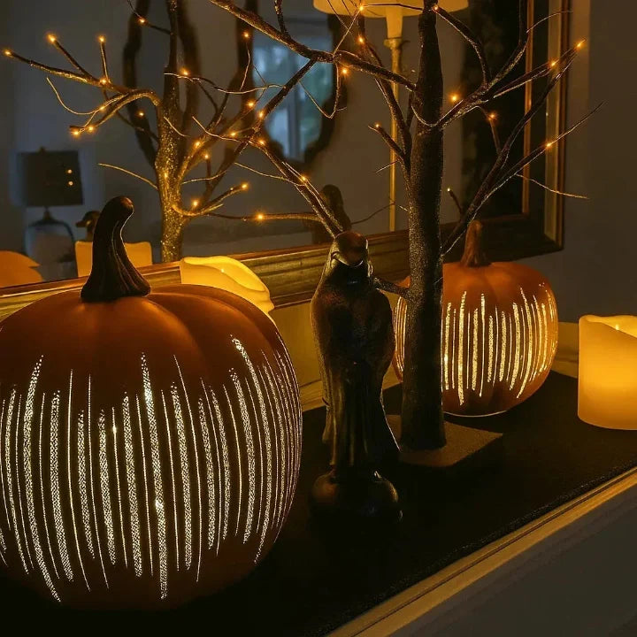 Lampe Citrouille à Lumières Scintillantes avec Minuteur - Déco Halloween LED
