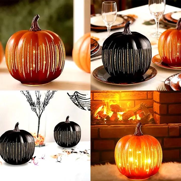 Lampe Citrouille à Lumières Scintillantes avec Minuteur - Déco Halloween LED