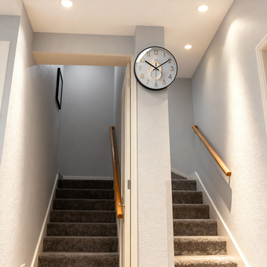 Horloge Murale Moderne Silencieuse Métal – 12 Pouces