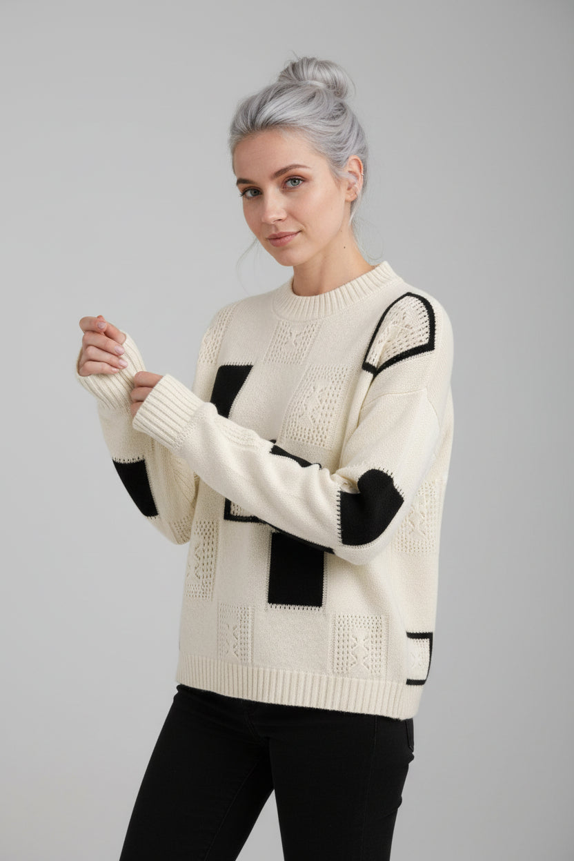 Pull Femme d'Automne Moderne Denim Automne Confort