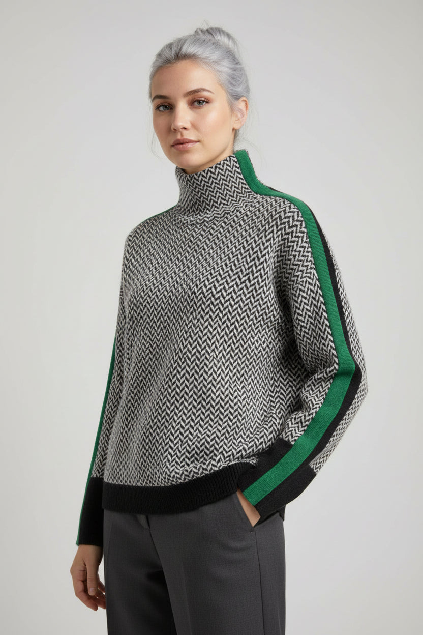 Pull Femme à Rayures Polyester Mode Élégante Style De Bureau