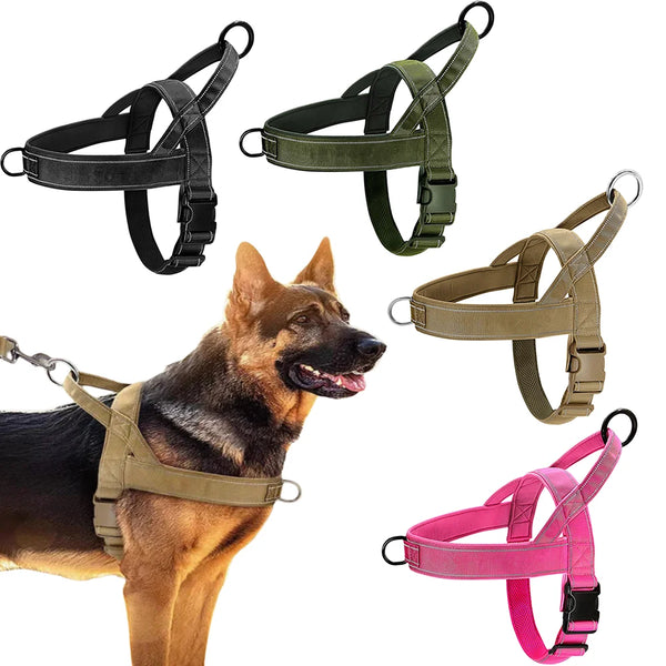 Harnais pour chiens : Harnais Tactique Réglable pour Grand Chien Mâle - Confort et Résistance dans de Marche Lino