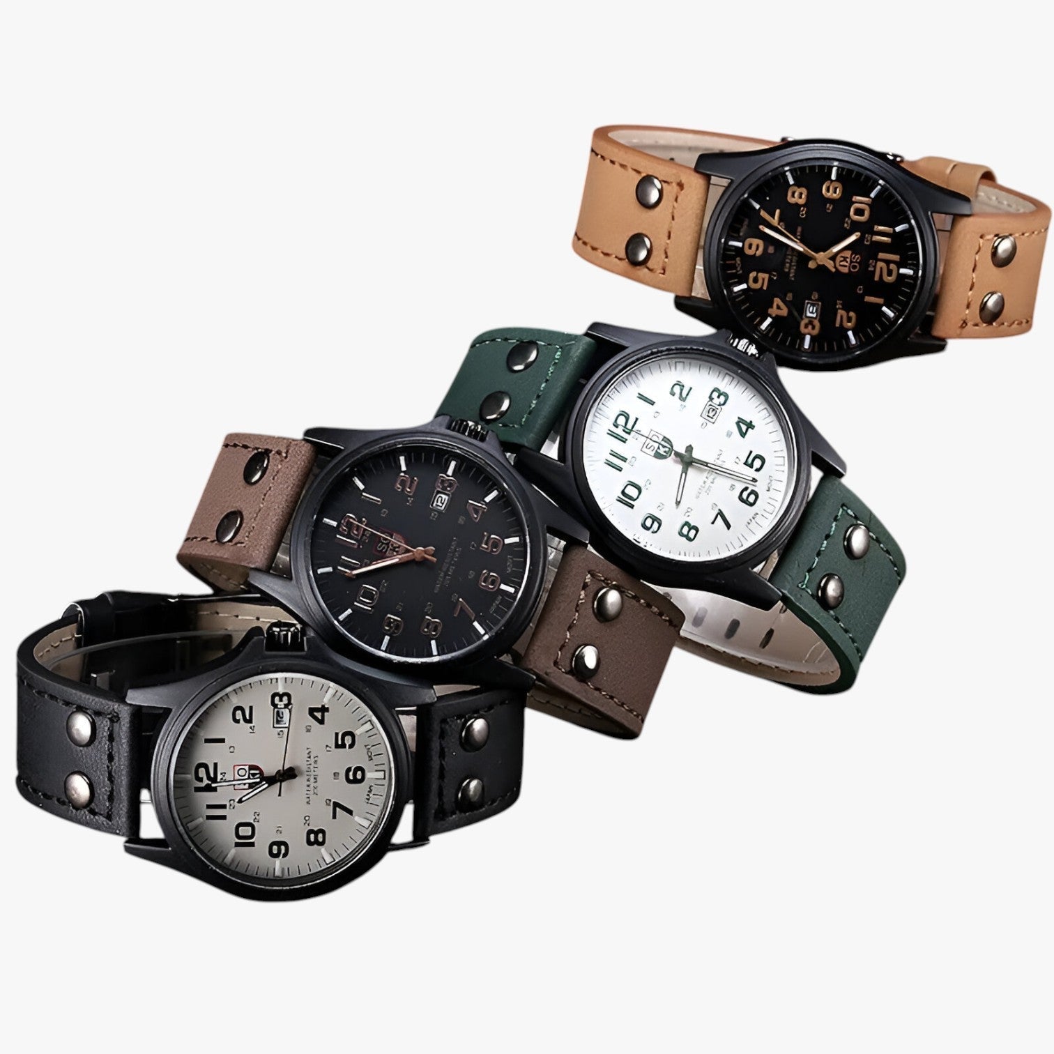 watches : Claudio | Eleganza au quotidien - Montre pour homme avec date et style sportif dans noir de Concept Odense