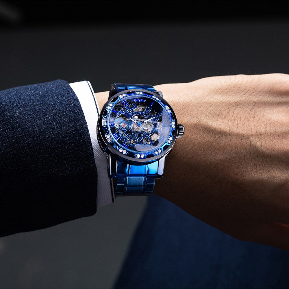 Montre Homme Acier Doré - Montre-bracelet Quartz Luxe avec Bracelet en Acier Réglable