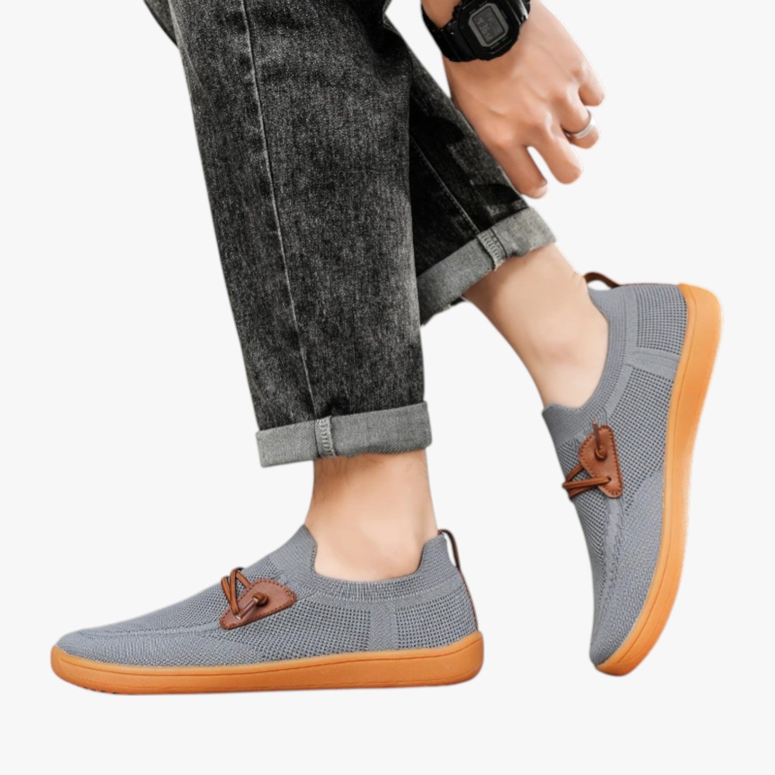 Shoes : Sneakers Respirantes pour Homme à bout large pour le confort en extérieur dans de Marche Lino