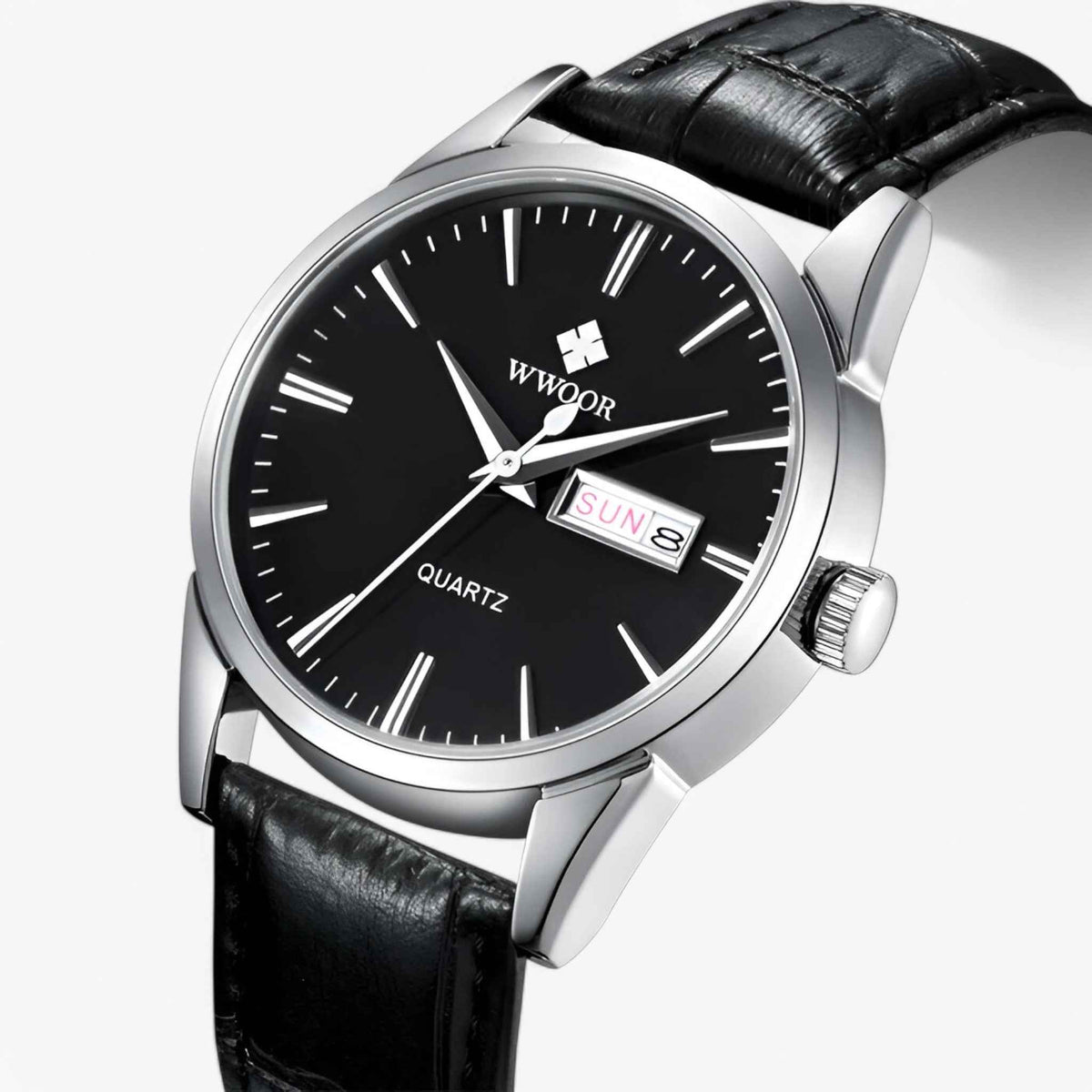 Watches : Montre Homme Classique Élégante avec Bracelet en Cuir Véritable Marron, Boîtier Fin dans argent noir de Marche Lino