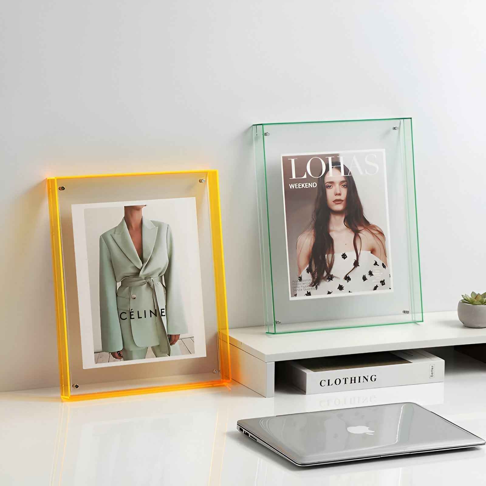 Seravina – pince à photos en acrylique élégante, moderne et minimaliste pour un design épuré