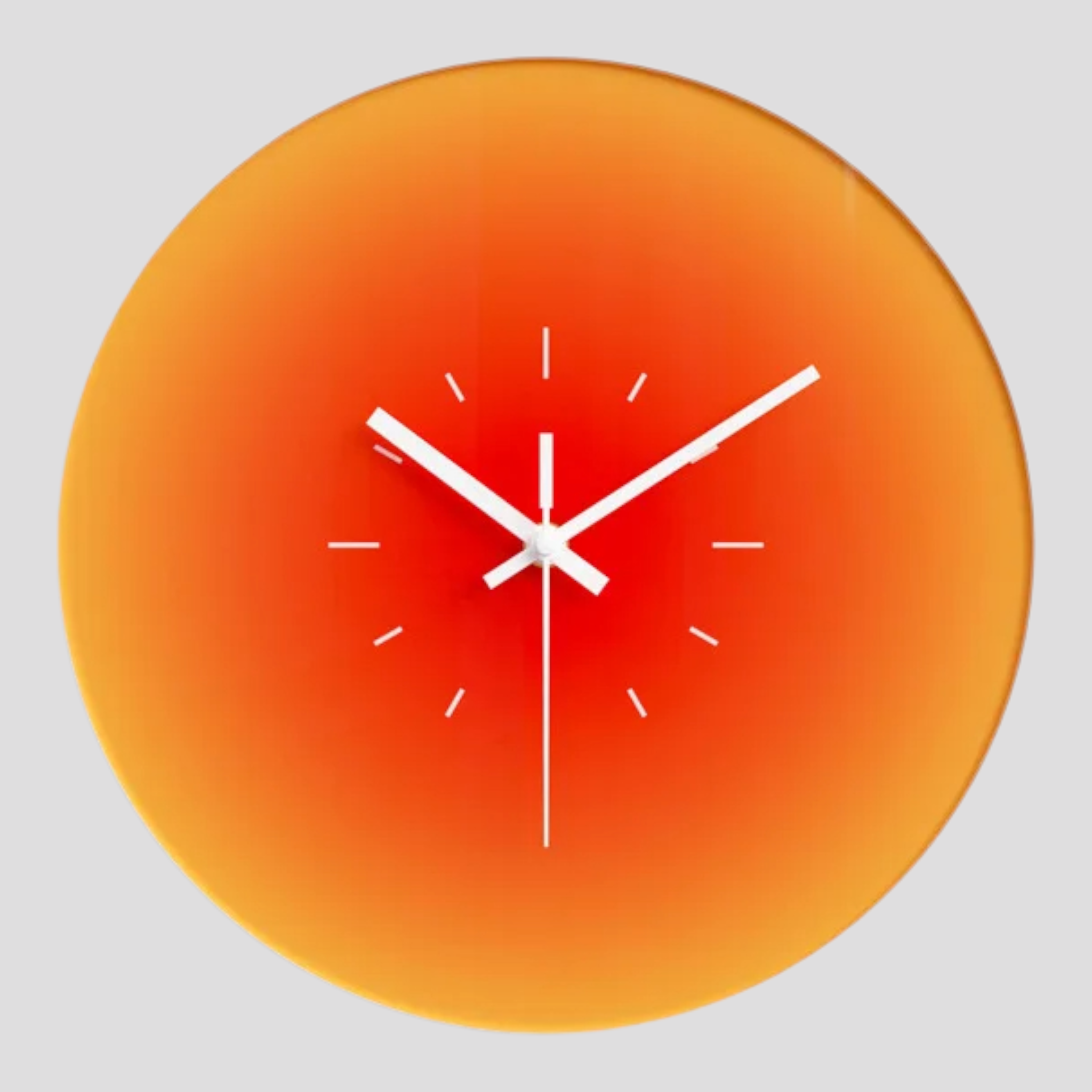 Horloges murales : Horloge Murale Ronde en Verre Design Moderne pour Salon et Cuisine dans orange- A de Marche Lino