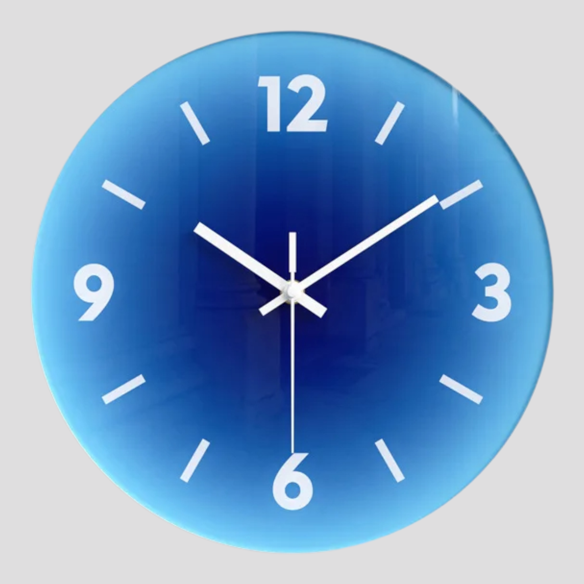 Horloges murales : Horloge Murale Ronde en Verre Design Moderne pour Salon et Cuisine dans bleu- B de Marche Lino