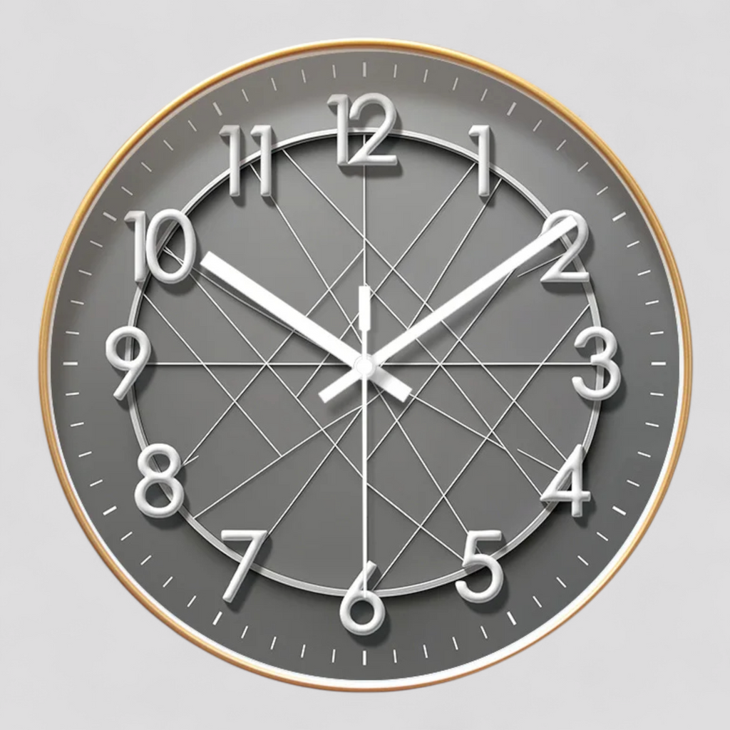 Horloge Murale Design Géométrique Silencieuse Verre