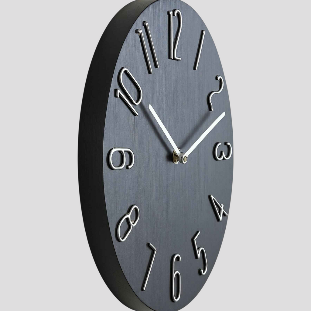 Horloge Murale Silencieuse Verre – Design Nordique, 30 Cm