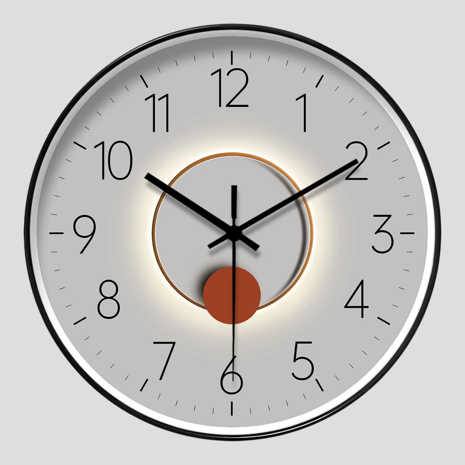 Horloge Murale Ronde Silencieuse avec Balancier Verre