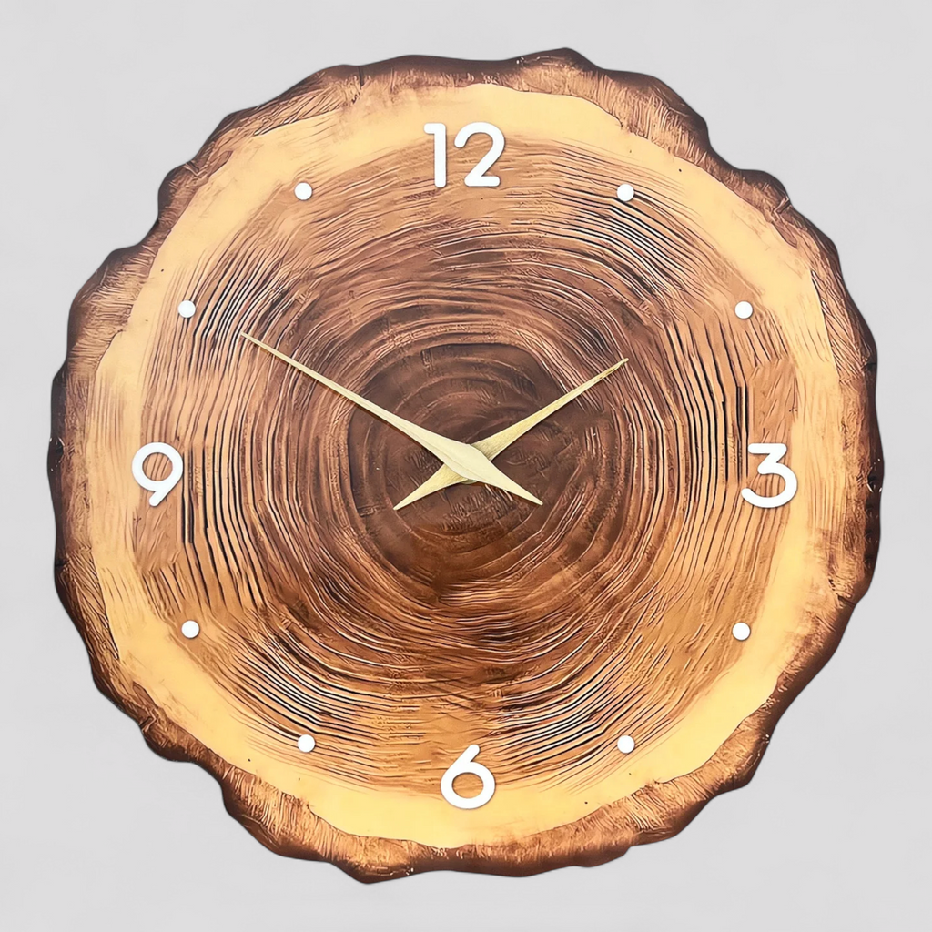 Horloge Murale en Bois Naturel