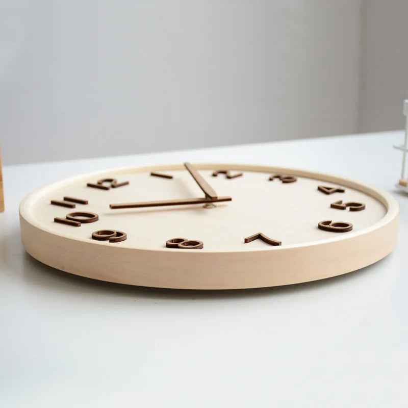 Horloges murales : Horloge Murale Rétro en Bois Accessoire Maison dans de Marche Lino