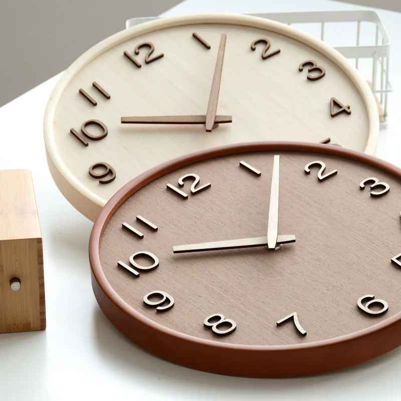 Horloges murales : Horloge Murale Rétro en Bois Accessoire Maison dans de Marche Lino