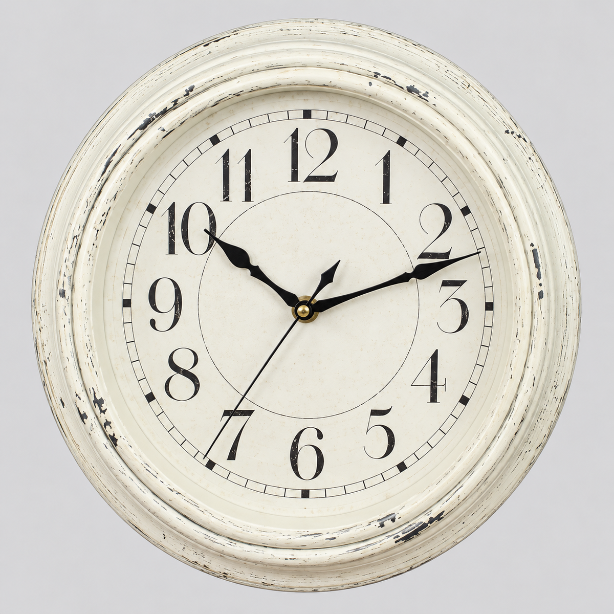 wall clock : Horloge Murale Ronde Rétro 30cm - Quartz Silencieux | Décoration Moderne Salon dans Gris Rétro de Marche Lino