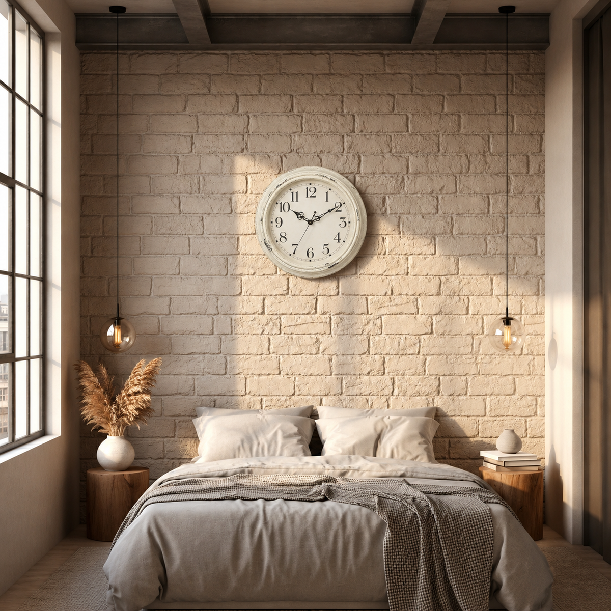 Horloges murales : Horloge Murale Ronde Rétro 30cm - Quartz Silencieux | Décoration Moderne Salon dans de Marche Lino
