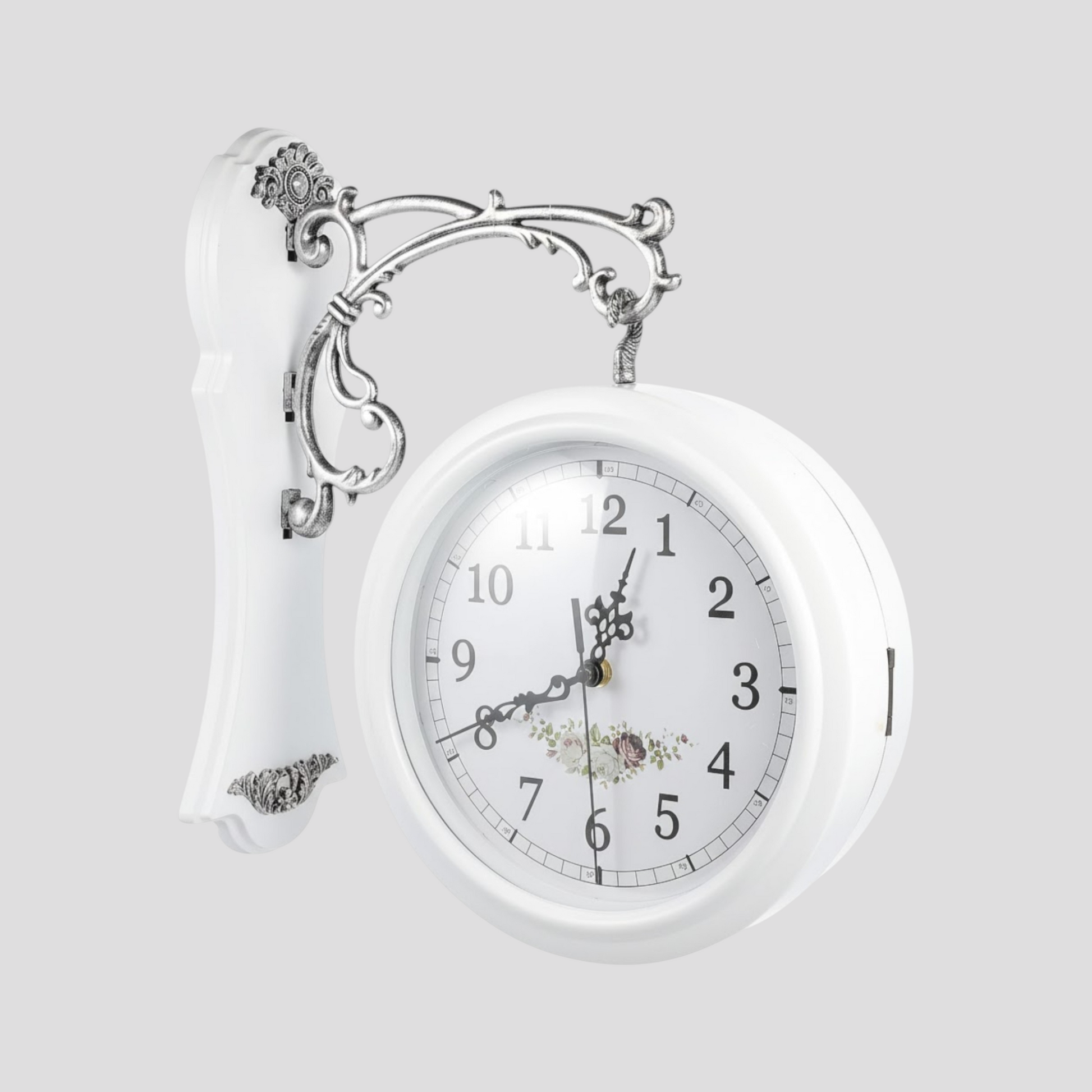 Horloge Murale Double Face Style Vintage Verre