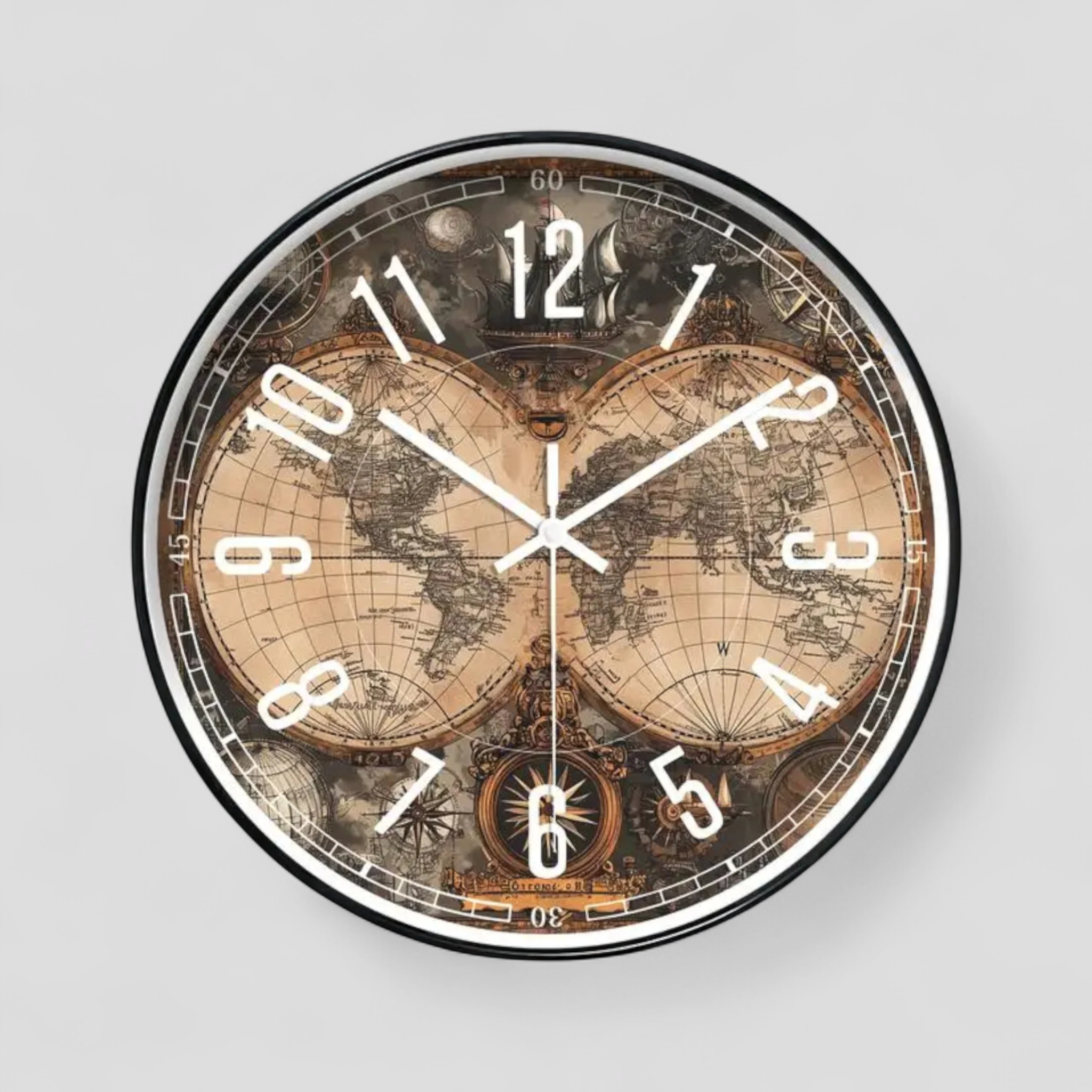 Horloges murales : Horloge Murale en Bois Accessoires De Maison Décor Mural dans Marron de Marche Lino