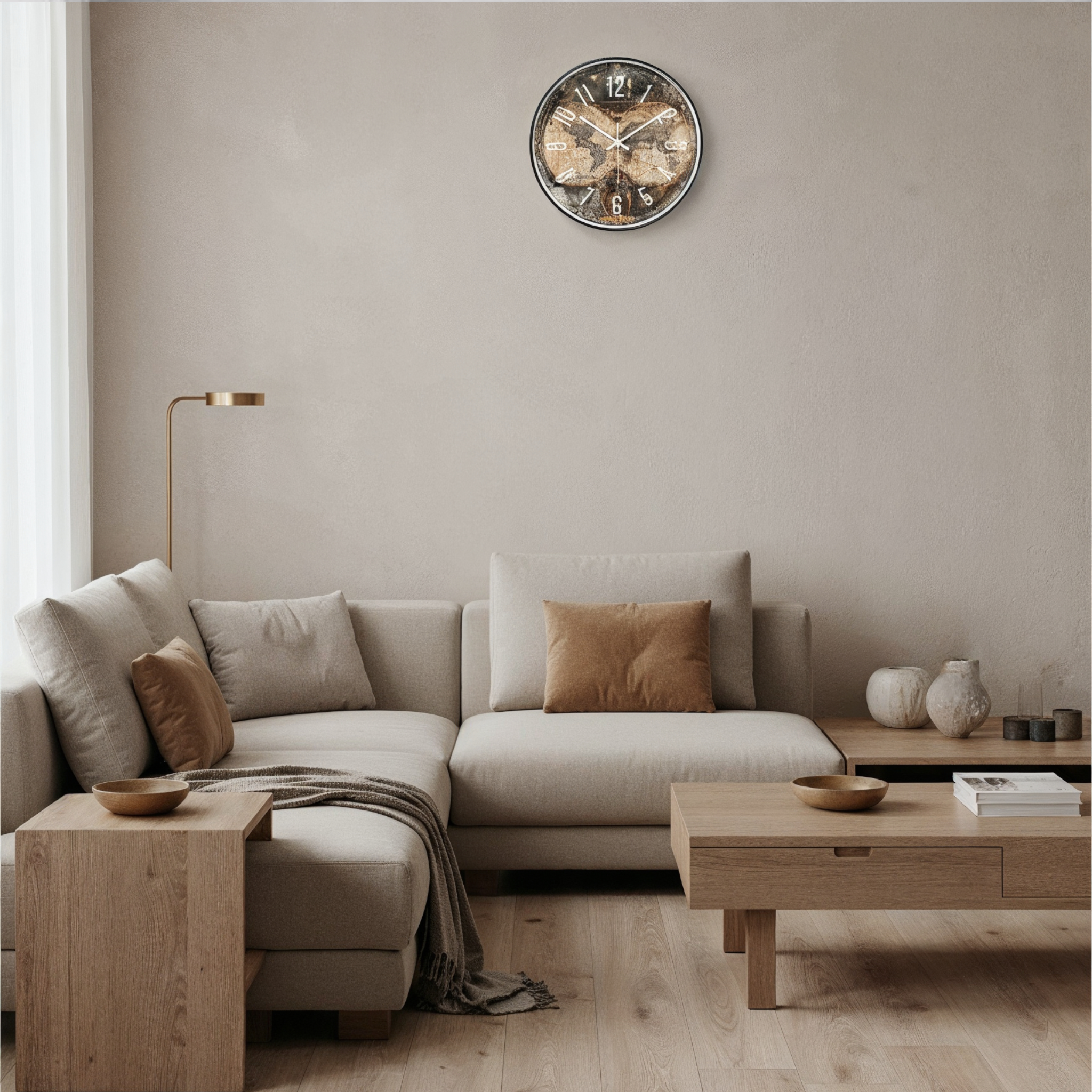 Horloges murales : Horloge Murale en Bois Accessoires De Maison Décor Mural dans de Marche Lino