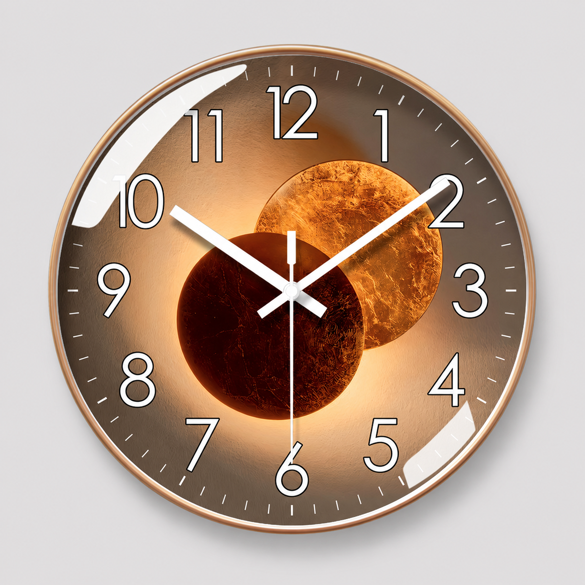 Horloges murales : Horloge Murale en Verre Trempé Accessoires De Maison dans Dégradé beige de Marche Lino