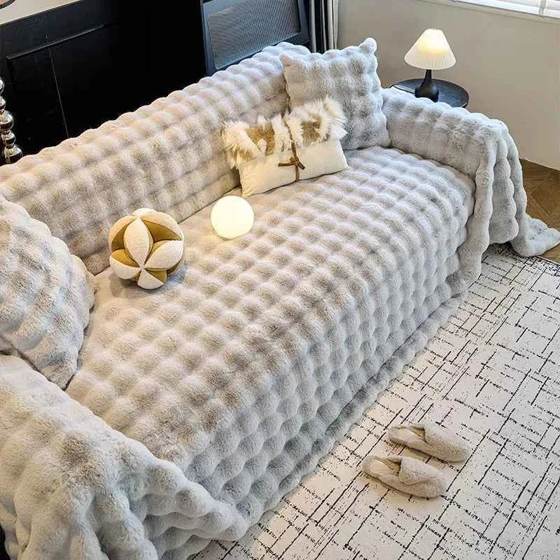 Housse de Canapé en Peluche Épaisse Antidérapante – Universelle et Lavable