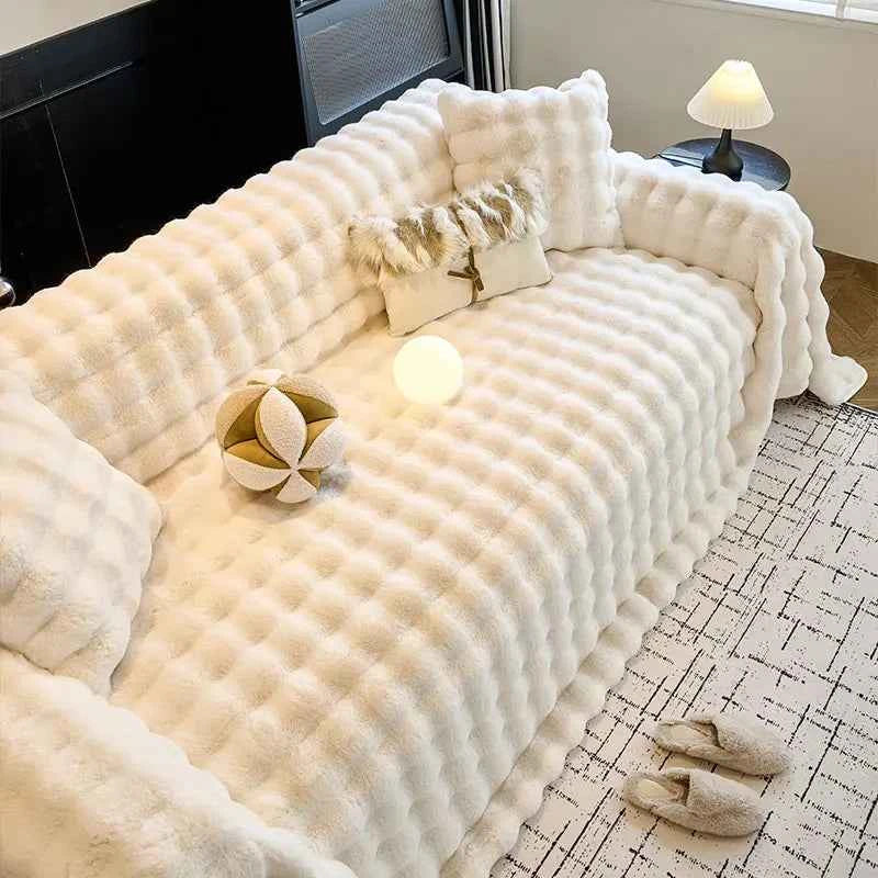 Housse de Canapé en Peluche Épaisse Antidérapante – Universelle et Lavable