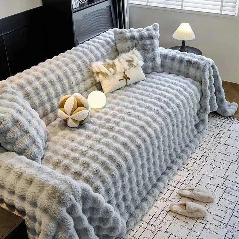 Housse de Canapé en Peluche Épaisse Antidérapante – Universelle et Lavable