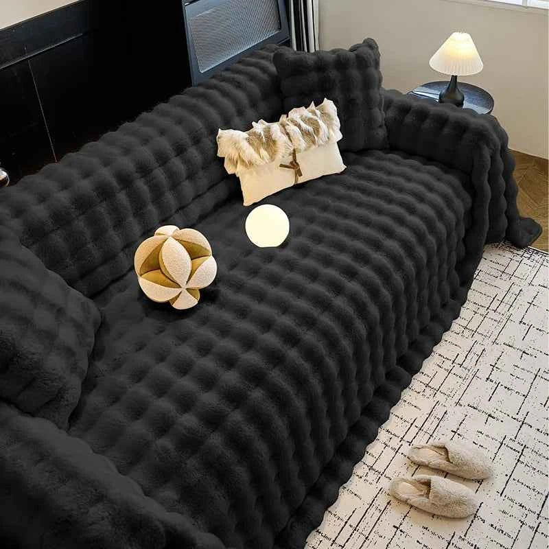 Housse de Canapé en Peluche Épaisse Antidérapante – Universelle et Lavable