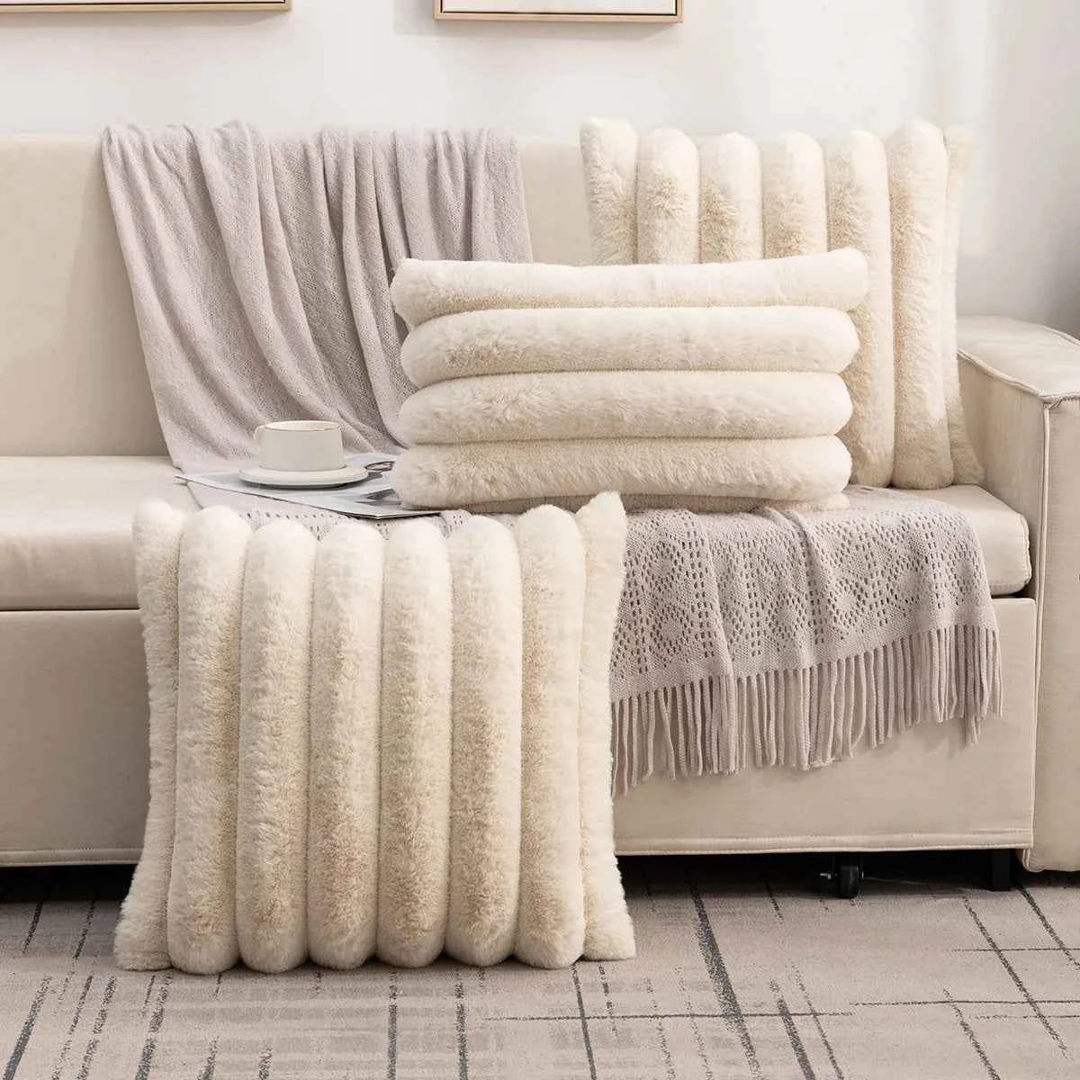 Housses de coussin : Housse de Coussin en Velours Accessoire Décoratif dans Abricot de Marche Lino