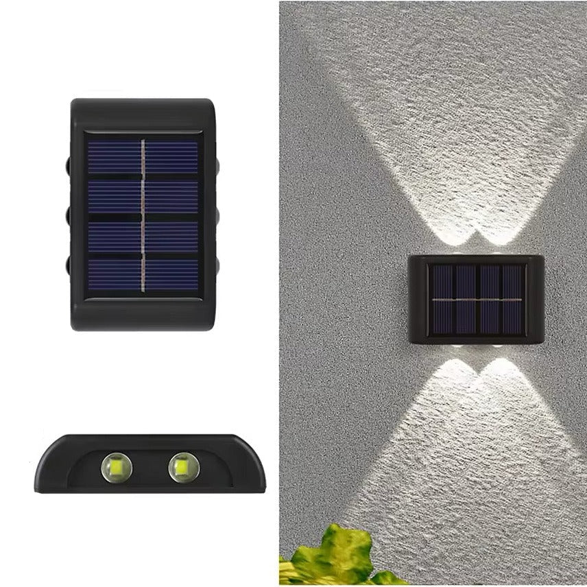 Applique murale LED solaire extérieure - Résistante aux intempéries (éclairage haut/bas)