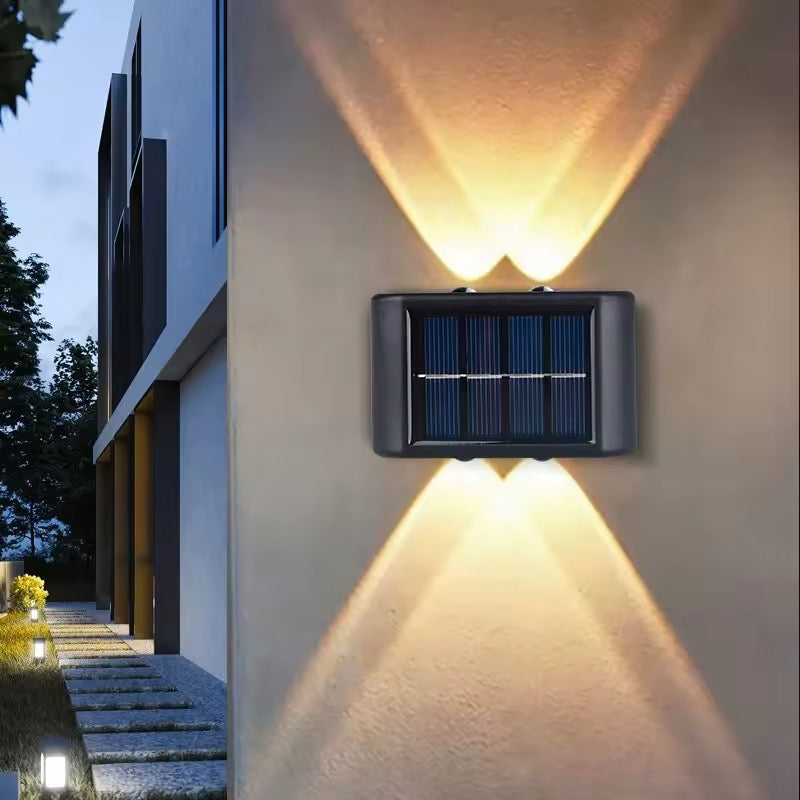 Applique murale LED solaire extérieure - Résistante aux intempéries (éclairage haut/bas)