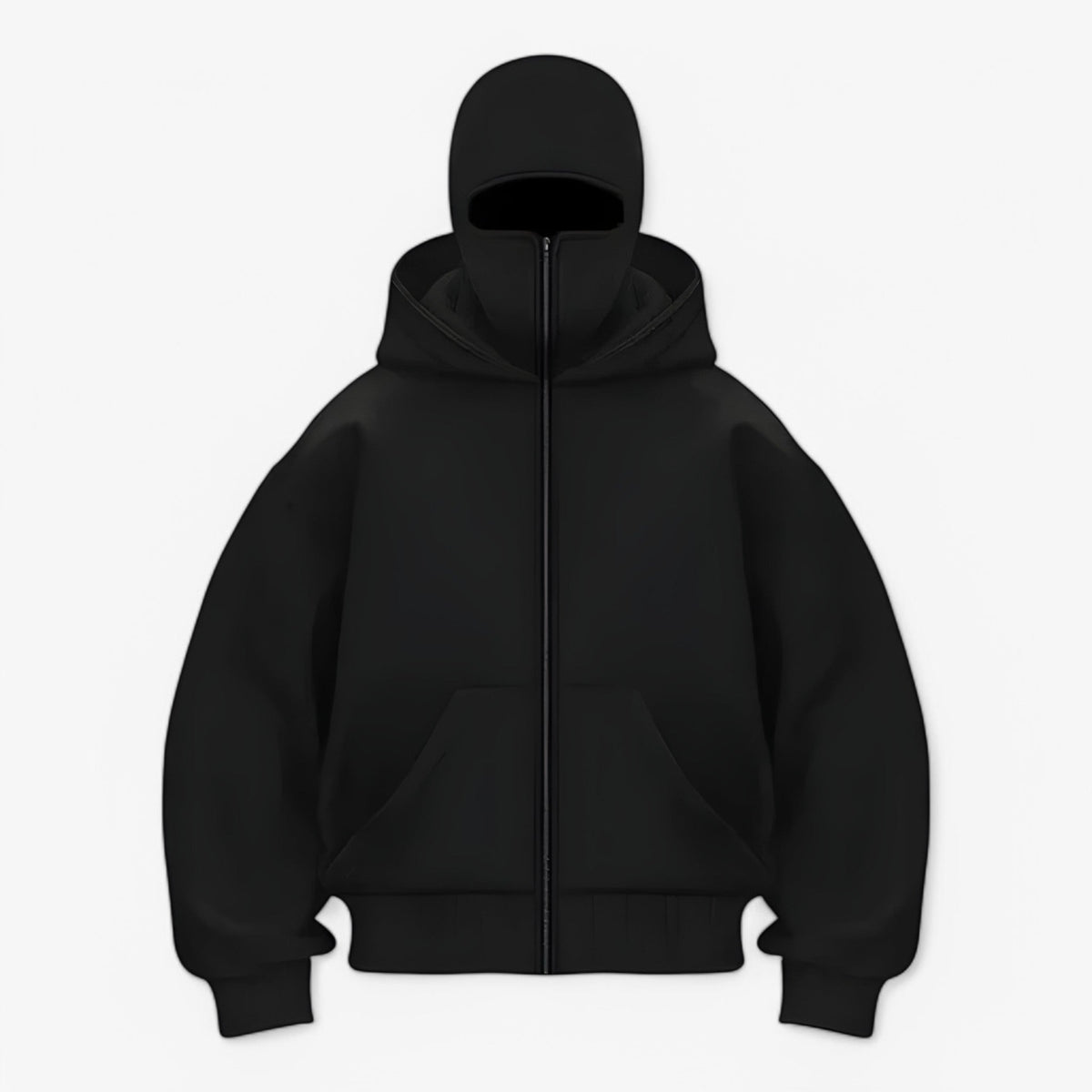 Balaclava : Cagoule Homme en Polaire avec Fermeture Éclair Intégrée - Couverture Maximale et Bien-être dans Noir S de Marche Lino