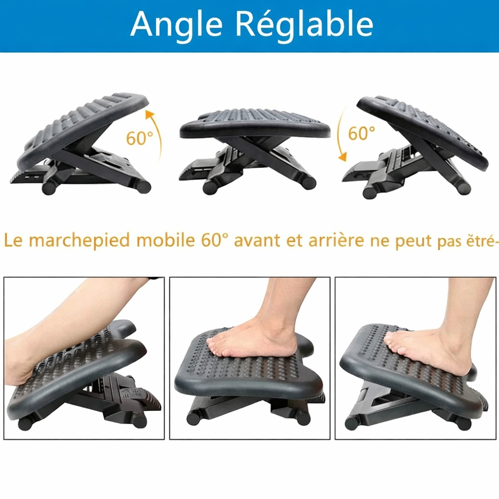 Repose Pieds Ergonomique Ajustable Bureau Lin