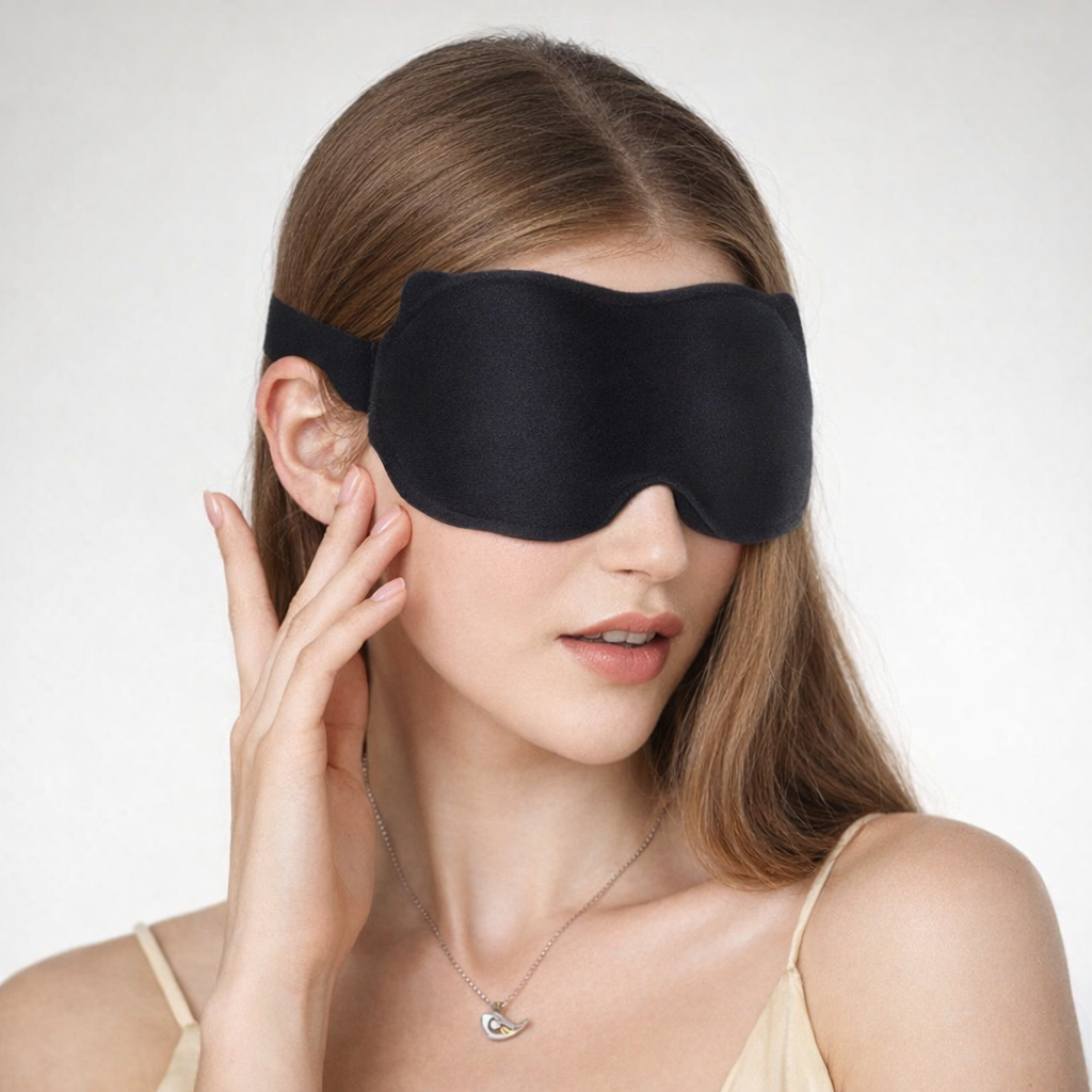 Masques de sommeil : Masque de Sommeil 3D Ajustable - Confort Anti-Lumière pour Homme & Femme dans de Marche Lino