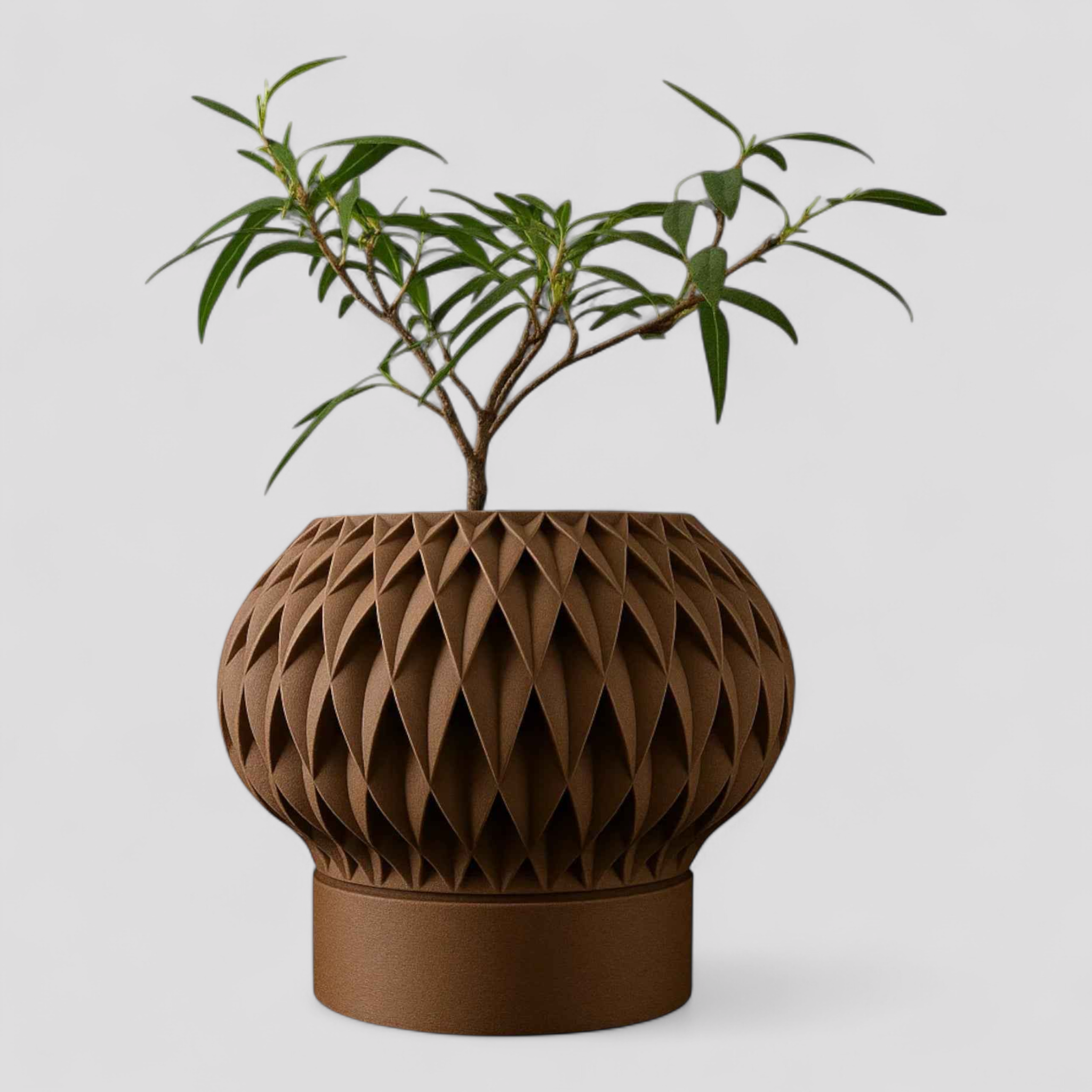 Pots de fleurs : Jardinière au Design 3D Contemporain Pots de fleurs dans Brun Terre Mat de Marche Lino