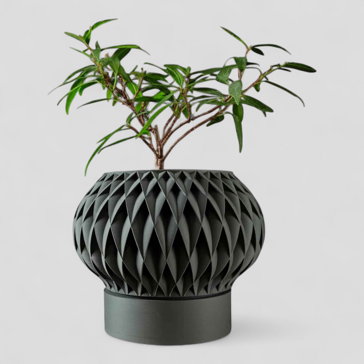 Pots de fleurs : Jardinière au Design 3D Contemporain Pots de fleurs dans Gris Fossile Mat de Marche Lino