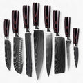 Set de 8 Calla couteaux de cuisine japonais en acier de Damas, extrêmement tranchants pour chefs professionnels